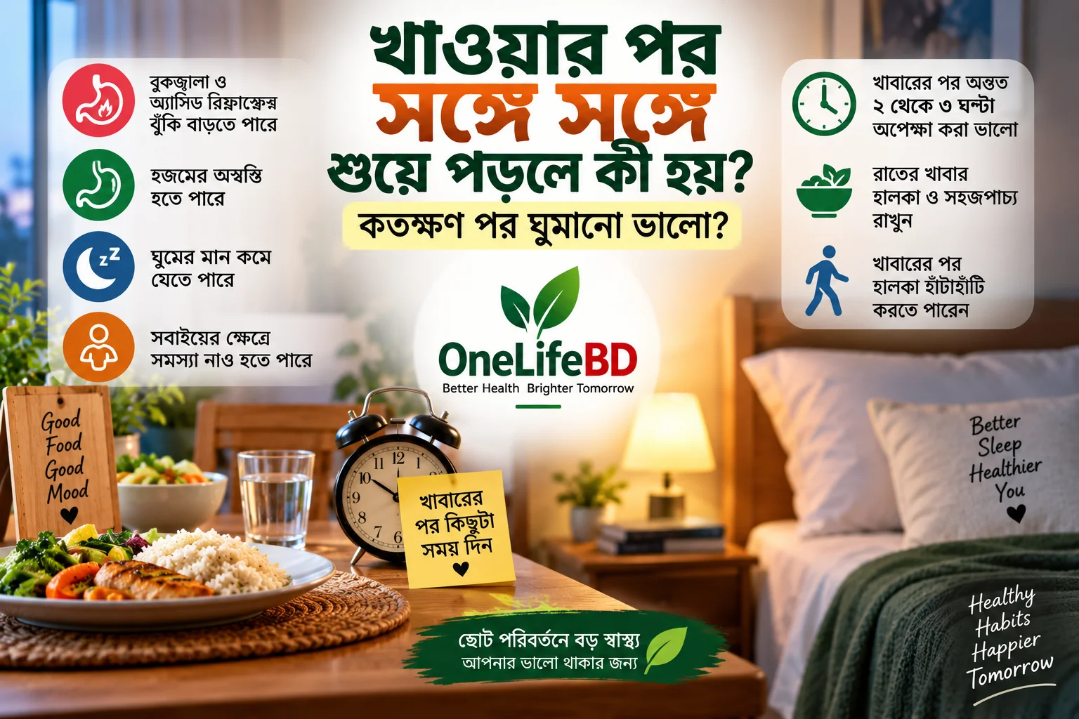 খাওয়ার পর সঙ্গে সঙ্গে শুয়ে পড়লে কী হয়? কতক্ষণ পর ঘুমানো ভালো?